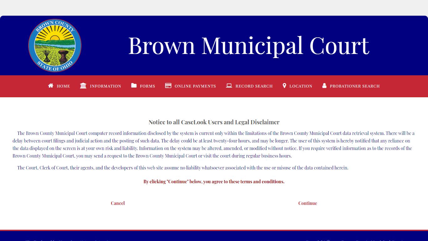 Brown County Municipal Court - Record Search